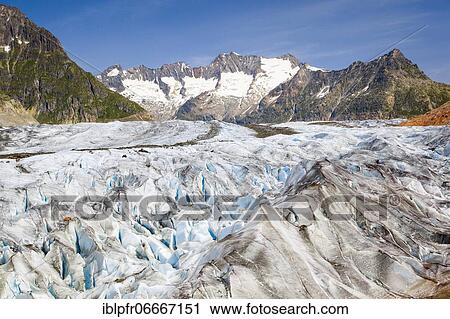 Stock Image - Wannenhörner and Aletsch Glacier, Valais, Switzerland, Europe. Fotosearch