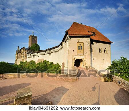 Stock Image - Wartburg after restoration 2014, Eisenach, Thuringia, Germany, Europe. Fotosearch