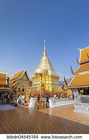 Picture - Wat Phra That Doi Suthep temple, Chiang Mai, Thailand, Asia. Fotosearch
