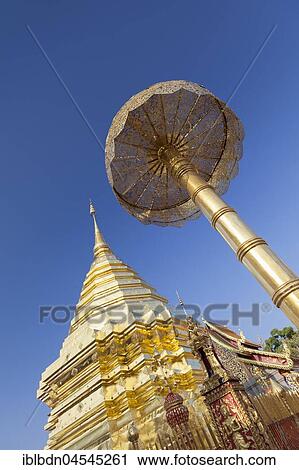 Stock Image - Wat Phra That Doi Suthep temple, Chiang Mai, Thailand, Asia. Fotosearch