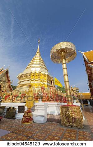 Stock Photo - Wat Phra That Doi Suthep temple, Chiang Mai, Thailand, Asia. Fotosearch