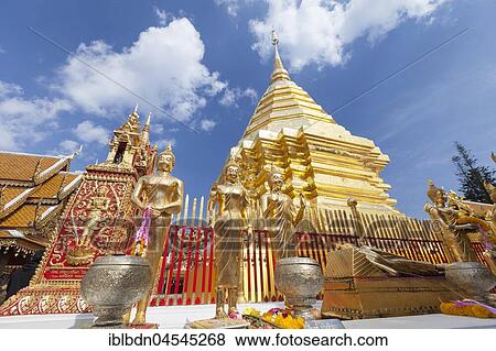Stock Photo - Wat Phra That Doi Suthep temple, Chiang Mai, Thailand, Asia. Fotosearch