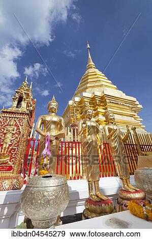 Stock Photo - Wat Phra That Doi Suthep temple, Chiang Mai, Thailand, Asia. Fotosearch