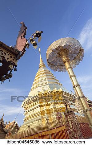 Wat Phra That Doi Suthep temple, Chiang Mai, Thailand, Asia View Large Photo Image Stock Photograph - Wat Phra That Doi Suthep temple, Chiang Mai, Thailand, Asia. Fotosearch