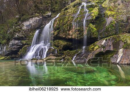 Waterfall, Slap Virje, Bovec, Slovenia, Europe View Large Photo Image Stock Photography - Waterfall, Slap Virje, Bovec, Slovenia, Europe. Fotosearch