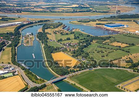 Wesel-Datteln Canal, mouth of the Rhine, Lippedorf, Friedrichsfelde, Voerde, Lower Rhine, Ruhrgebiet, North Rhine-Westphalia, Germany, Europe View Large Photo Image Stock Photo - Wesel-Datteln Canal, mouth of the Rhine, Lippedorf, Friedrichsfelde, Voerde, Lower Rhine, Ruhrgebiet, North Rhine-Westphalia, Germany, Europe. Fotosearch
