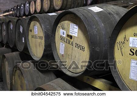 Stock Photography - Whiskey barrels, Edradour Whiskey distillery, at Pitlochry, Perth and Kinross, Scotland, United Kingdom, Europe. Fotosearch