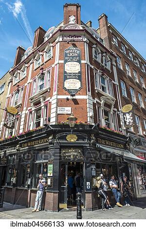 Stock Image - White Lion, English Pub, Bar, Restaurant, Restaurant, London, England, Great Britain. Fotosearch