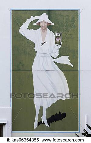 White woman, Persil woman, historical advertising figure, mural at Henkel headquarters, Düsseldorf-Holthausen, North Rhine-Westphalia, Germany, Europe View Large Photo Image Stock Photography - White woman, Persil woman, historical advertising figure, mural at Henkel headquarters, Düsseldorf-Holthausen, North Rhine-Westphalia, Germany, Europe. Fotosearch