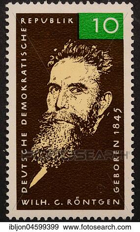 Wilhelm Conrad Röntgen, a German mechanical engineer and physicist, portrait on a East German (DDR) stamp 1965 View Large Photo Image Stock Photo - Wilhelm Conrad Röntgen, a German mechanical engineer and physicist, portrait on a East German (DDR) stamp 1965. Fotosearch