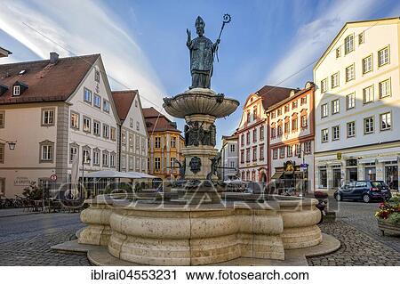 Willibaldsbrunnen with statue of missionary and bishop Willibald, Marktplatz, Eichstätt, Oberbayern, Bavaria, Germany, Europe View Large Photo Image Stock Image - Willibaldsbrunnen with statue of missionary and bishop Willibald, Marktplatz, Eichstätt, Oberbayern, Bavaria, Germany, Europe. Fotosearch