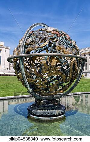 Wilson globe in front of UN headquarters, Palais des Nations, UN, Geneva, Switzerland, Europe View Large Photo Image Stock Image - Wilson globe in front of UN headquarters, Palais des Nations, UN, Geneva, Switzerland, Europe. Fotosearch