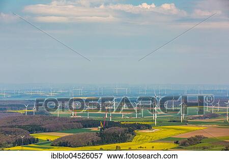 Wind power plants on the Paderborn plateau, Westfälische Bucht, wind park, Bad Wünnenberg, Ostwestfalen-Lippe, Bürener Land, North Rhine-Westphalia, Germany, Europe View Large Photo Image Stock Photo - Wind power plants on the Paderborn plateau, Westfälische Bucht, wind park, Bad Wünnenberg, Ostwestfalen-Lippe, Bürener Land, North Rhine-Westphalia, Germany, Europe. Fotosearch