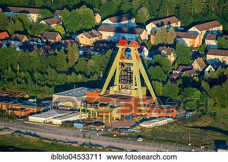 Winding tower of the former coal mine Haus Aden, evening light, Bergkamen, Ruhr area, North Rhine-Westphalia, Germany, Europe View Large Photo Image Stock Image - Winding tower of the former coal mine Haus Aden, evening light, Bergkamen, Ruhr area, North Rhine-Westphalia, Germany, Europe. Fotosearch
