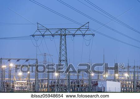 Wolmirstedt substation, Saxony-Anhalt, Germany, Europe View Large Photo Image Picture - Wolmirstedt substation, Saxony-Anhalt, Germany, Europe. Fotosearch
