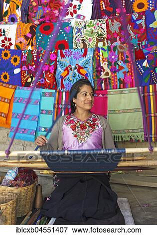 Woman, 28 years, at the loom, Zinacantán, State of Chiapas, Mexico, Central America View Large Photo Image Stock Photo - Woman, 28 years, at the loom, Zinacantán, State of Chiapas, Mexico, Central America. Fotosearch