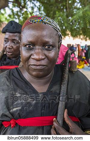 Stock Photo - Woman at a Voodoo ceremony in Dogondoutchi, Niger, Africa. Fotosearch