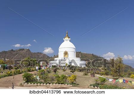 World Peace Pagoda, Stupa, Pokhara, Nepal, Asia View Large Photo Image Stock Photograph - World Peace Pagoda, Stupa, Pokhara, Nepal, Asia. Fotosearch