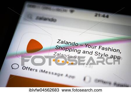 Zalando App in the Apple App Store, App-Icon, display on a screen of a mobile phone, iPhone, iOS, Smartphone, macro recording, detail, full size View Large Photo Image Stock Image - Zalando App in the Apple App Store, App-Icon, display on a screen of a mobile phone, iPhone, iOS, Smartphone, macro recording, detail, full size. Fotosearch