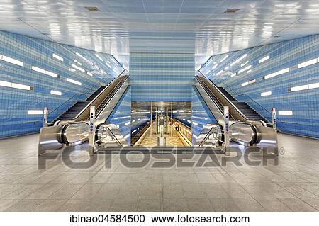 Stock Image - Überseequartier U-Bahn station, Hamburg, Germany, Europe. Fotosearch