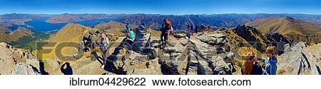 360 ° panoramic view from summit of Ben Lomond with hikers, Lake Wakatipu, Queenstown, Otago Region, South Island, New Zealand, Oceania View Large Photo Image Stock Image - 360 ° panoramic view from summit of Ben Lomond with hikers, Lake Wakatipu, Queenstown, Otago Region, South Island, New Zealand, Oceania. Fotosearch