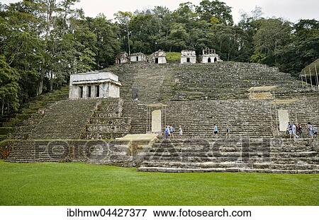 Stock Photo - Acropolis with temple at Gran Plaza, ancient Maya archaeological site, Bonampak, Lacanja Chansayab, Chiapas, Mexico, Central America. Fotosearch