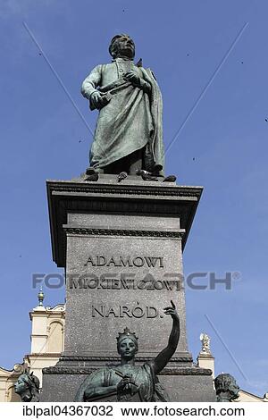 Adam Mickiewicz Monument, Stare Miasto, Old Town, Kraków, Poland, Europe View Large Photo Image Stock Image - Adam Mickiewicz Monument, Stare Miasto, Old Town, Kraków, Poland, Europe. Fotosearch