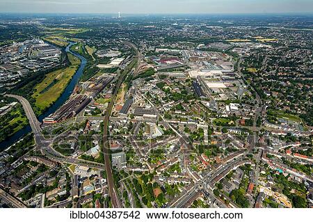 Stock Image - Aerial photograph, city centre, Siemens site, Mülheim an der Ruhr, Ruhr district, North Rhine-Westphalia, Germany, Europe. Fotosearch