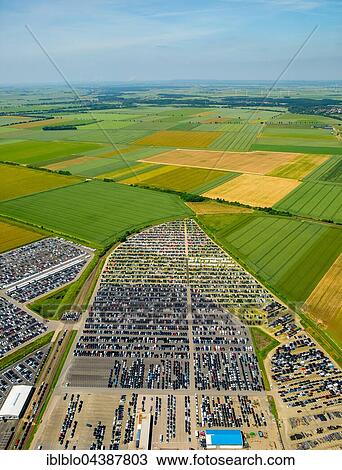 Aerial photograph, new car parking lot surrounded by fields, Citroen, Peugeot, Ford, Wallenius Wilhelmsen Logistics, Zülpich, Rhineland, North Rhine-Westphalia, Germany, Europe View Large Photo Image Stock Image - Aerial photograph, new car parking lot surrounded by fields, Citroen, Peugeot, Ford, Wallenius Wilhelmsen Logistics, Zülpich, Rhineland, North Rhine-Westphalia, Germany, Europe. Fotosearch