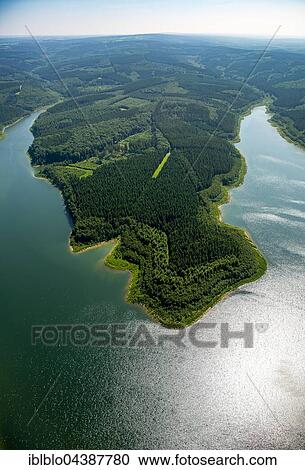 Aerial photograph of reservoir, Wehebachtalsperre, sunlight reflection, Hürtgenwald, Rhineland, North Rhine-Westphalia, Germany, Europe View Large Photo Image Stock Image - Aerial photograph of reservoir, Wehebachtalsperre, sunlight reflection, Hürtgenwald, Rhineland, North Rhine-Westphalia, Germany, Europe. Fotosearch