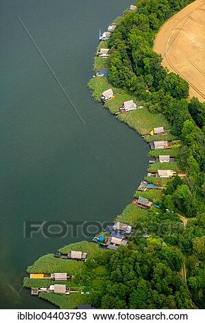 Aerial view, boathouses on Lake Krakow, Krakow Lakelands, Krakow am See, Mecklenburg Lake District, Mecklenburg-Western Pomerania, Germany, Europe View Large Photo Image Stock Image - Aerial view, boathouses on Lake Krakow, Krakow Lakelands, Krakow am See, Mecklenburg Lake District, Mecklenburg-Western Pomerania, Germany, Europe. Fotosearch