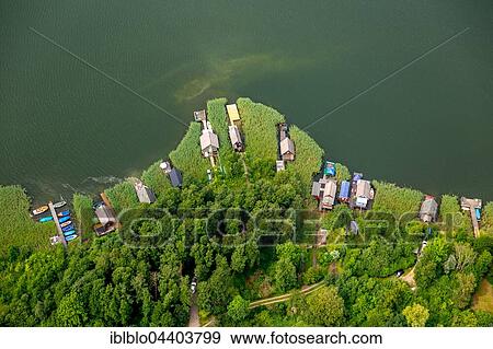 Aerial view, boathouses on Lake Krakow, Krakow Lakelands, Krakow am See, Mecklenburg Lake District, Mecklenburg-Western Pomerania, Germany, Europe View Large Photo Image Stock Photo - Aerial view, boathouses on Lake Krakow, Krakow Lakelands, Krakow am See, Mecklenburg Lake District, Mecklenburg-Western Pomerania, Germany, Europe. Fotosearch