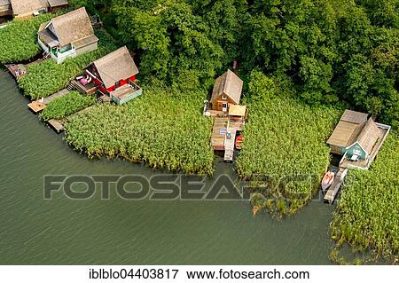 Aerial view, boathouses on Lake Krakow, Krakow Lakelands, Mecklenburg Lake District, Mecklenburg-Western Pomerania, Germany, Europe View Large Photo Image Stock Photo - Aerial view, boathouses on Lake Krakow, Krakow Lakelands, Mecklenburg Lake District, Mecklenburg-Western Pomerania, Germany, Europe. Fotosearch