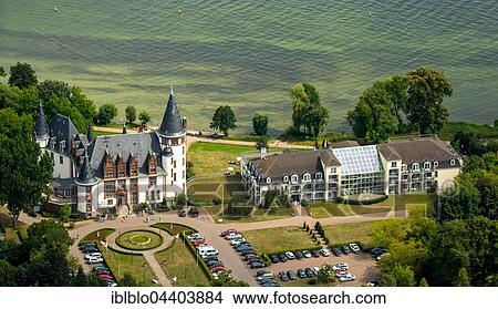 Aerial view, castle hotel Klink with mansion, Müritzsee lake, Mecklenburg Lake District, Mecklenburg-Western Pomerania, Germany, Europe View Large Photo Image Picture - Aerial view, castle hotel Klink with mansion, Müritzsee lake, Mecklenburg Lake District, Mecklenburg-Western Pomerania, Germany, Europe. Fotosearch