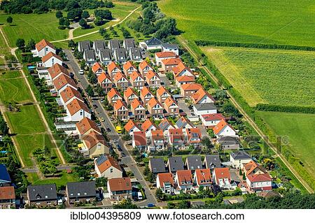 Aerial view, detached houses, new housing estate, Zweckel, Gladbeck, Ruhr district, North Rhine Westphalia, Germany, Europe View Large Photo Image Stock Photo - Aerial view, detached houses, new housing estate, Zweckel, Gladbeck, Ruhr district, North Rhine Westphalia, Germany, Europe. Fotosearch