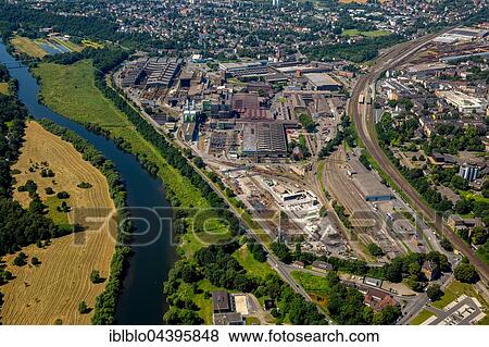 Aerial view, industrial district, German Edelstahlwerke GmbH, steelworks, Ruhr Valley, Witten, North Rhine-Westphalia, Germany, Europe View Large Photo Image Stock Photo - Aerial view, industrial district, German Edelstahlwerke GmbH, steelworks, Ruhr Valley, Witten, North Rhine-Westphalia, Germany, Europe. Fotosearch