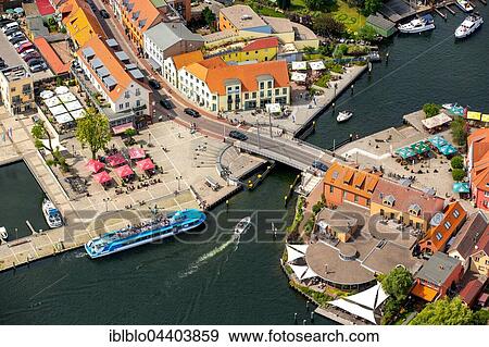 Aerial view, island town Malchow with drawbridge, Mecklenburg Lakeland, Mecklenburg-Western Pomerania, Germany, Europe View Large Photo Image Stock Photo - Aerial view, island town Malchow with drawbridge, Mecklenburg Lakeland, Mecklenburg-Western Pomerania, Germany, Europe. Fotosearch