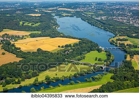 Aerial view, Kemnader Reservoir, dam, Ruhr Valley, North Rhine-Westphalia, Germany, Europe View Large Photo Image Stock Image - Aerial view, Kemnader Reservoir, dam, Ruhr Valley, North Rhine-Westphalia, Germany, Europe. Fotosearch