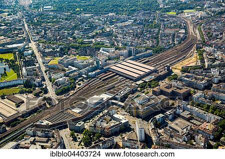 Aerial view, main railway station, Düsseldorf, Rhineland, North Rhine-Westphalia, Germany, Europe View Large Photo Image Picture - Aerial view, main railway station, Düsseldorf, Rhineland, North Rhine-Westphalia, Germany, Europe. Fotosearch