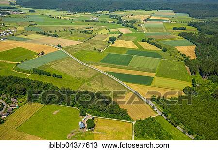 Aerial view, meadows and fields in summer, Hirschberg, Warstein, Sauerland, North Rhine-Westphalia, Germany, Europe View Large Photo Image Stock Image - Aerial view, meadows and fields in summer, Hirschberg, Warstein, Sauerland, North Rhine-Westphalia, Germany, Europe. Fotosearch