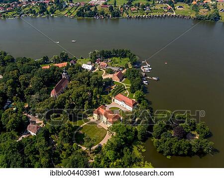 Aerial view, Mirow Castle, castle island, Lake Mirow, Mecklenburg Lake Plateau, Mecklenburg-Western Pomerania, Germany, Europe View Large Photo Image Stock Image - Aerial view, Mirow Castle, castle island, Lake Mirow, Mecklenburg Lake Plateau, Mecklenburg-Western Pomerania, Germany, Europe. Fotosearch