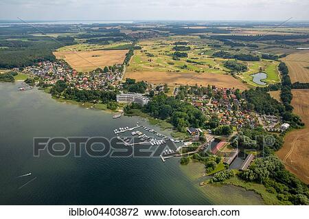 Aerial view of Lake Fleesensee with Iberostar Hotel, Goehren-Lebbin, Mecklenburg Lakelands, Mecklenburg-Western Pomerania, Germany, Europe View Large Photo Image Stock Image - Aerial view of Lake Fleesensee with Iberostar Hotel, Goehren-Lebbin, Mecklenburg Lakelands, Mecklenburg-Western Pomerania, Germany, Europe. Fotosearch