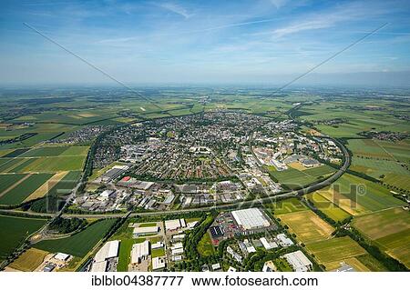 Stock Photo - Aerial view of ring road, Erkelenz, Rhine Valley, Rhineland, North Rhine-Westphalia, Germany, Europe. Fotosearch