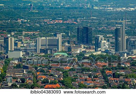 Aerial view, Ruettenscheid with Essen Skyline, Essen, Ruhr district, North Rhine-Westphalia, Germany, Europe View Large Photo Image Stock Image - Aerial view, Ruettenscheid with Essen Skyline, Essen, Ruhr district, North Rhine-Westphalia, Germany, Europe. Fotosearch