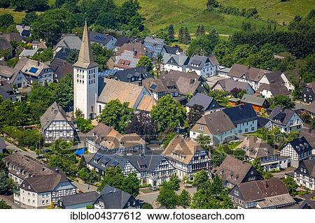 Aerial view, St. Christopherus Church, Hirschberg, Warstein, Sauerland, North Rhine-Westphalia, Germany, Europe View Large Photo Image Stock Image - Aerial view, St. Christopherus Church, Hirschberg, Warstein, Sauerland, North Rhine-Westphalia, Germany, Europe. Fotosearch