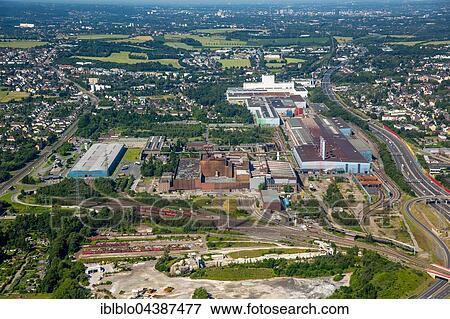 Aerial view, Thyssen Krupp Bochum plant, steel processing, stainless steel, Bochum, Ruhr district, North Rhine-Westphalia, Germany, Europe View Large Photo Image Stock Photo - Aerial view, Thyssen Krupp Bochum plant, steel processing, stainless steel, Bochum, Ruhr district, North Rhine-Westphalia, Germany, Europe. Fotosearch