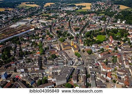 Aerial view, town center with town hall, Witten, Ruhr District, North Rhine-Westphalia, Germany, Europe View Large Photo Image Stock Photo - Aerial view, town center with town hall, Witten, Ruhr District, North Rhine-Westphalia, Germany, Europe. Fotosearch