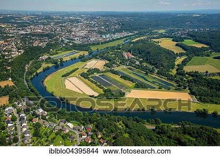 Aerial view, water purification plants, Ruhr Valley, Witten, North Rhine-Westphalia, Germany, Europe View Large Photo Image Picture - Aerial view, water purification plants, Ruhr Valley, Witten, North Rhine-Westphalia, Germany, Europe. Fotosearch