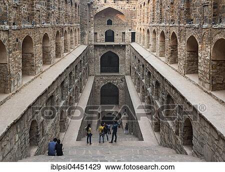 Agrasen ki Baoli step well, New Delhi, India, Asia View Large Photo Image Stock Photo - Agrasen ki Baoli step well, New Delhi, India, Asia. Fotosearch