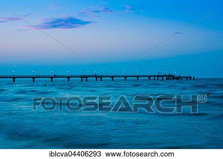 Ahlbeck pier, dusk, seaside resort Ahlbeck, Usedom Island, Mecklenburg-Western Pomerania, Germany, Europe View Large Photo Image Stock Image - Ahlbeck pier, dusk, seaside resort Ahlbeck, Usedom Island, Mecklenburg-Western Pomerania, Germany, Europe. Fotosearch